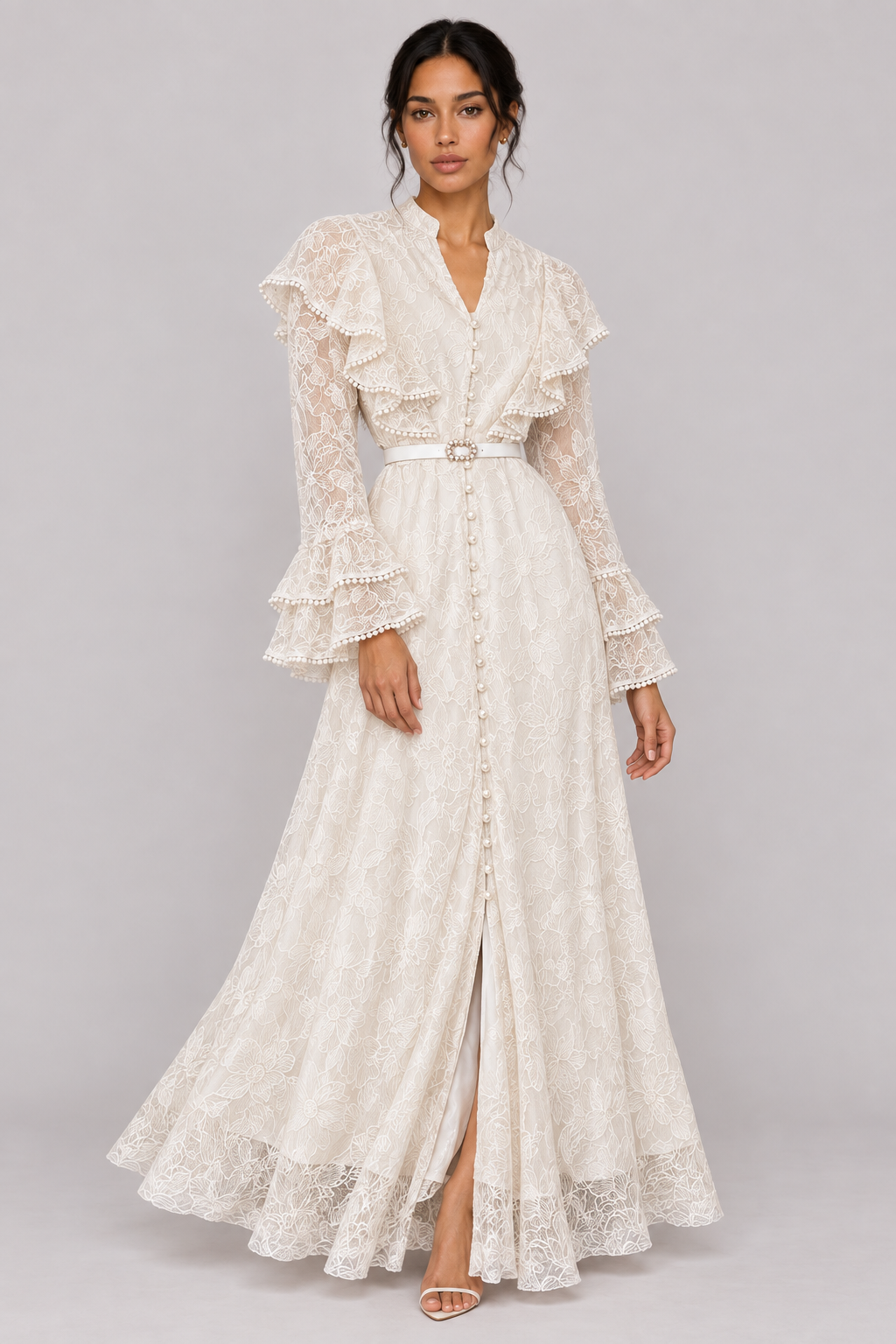 Marceline V-Neck Lace Maxi Dress — product image 7