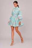The Odile: High-Collar Long-Sleeve Print Dress — product image 6