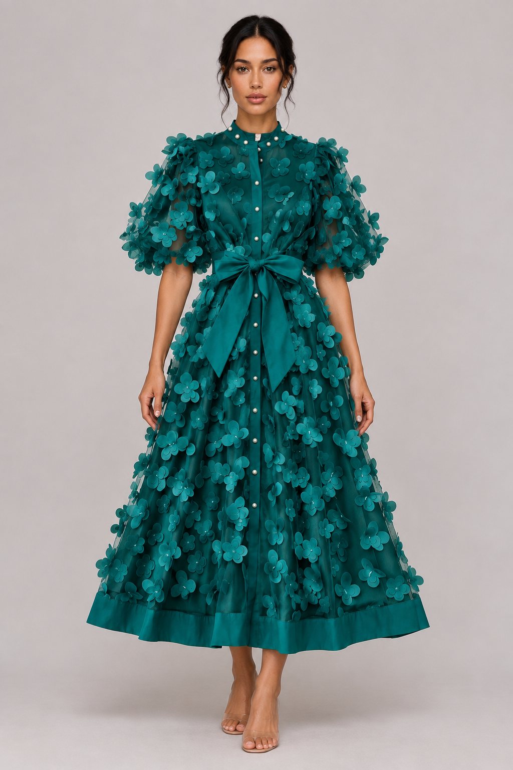 Fleur 3D Floral A-Line Midi Dress — product image 10