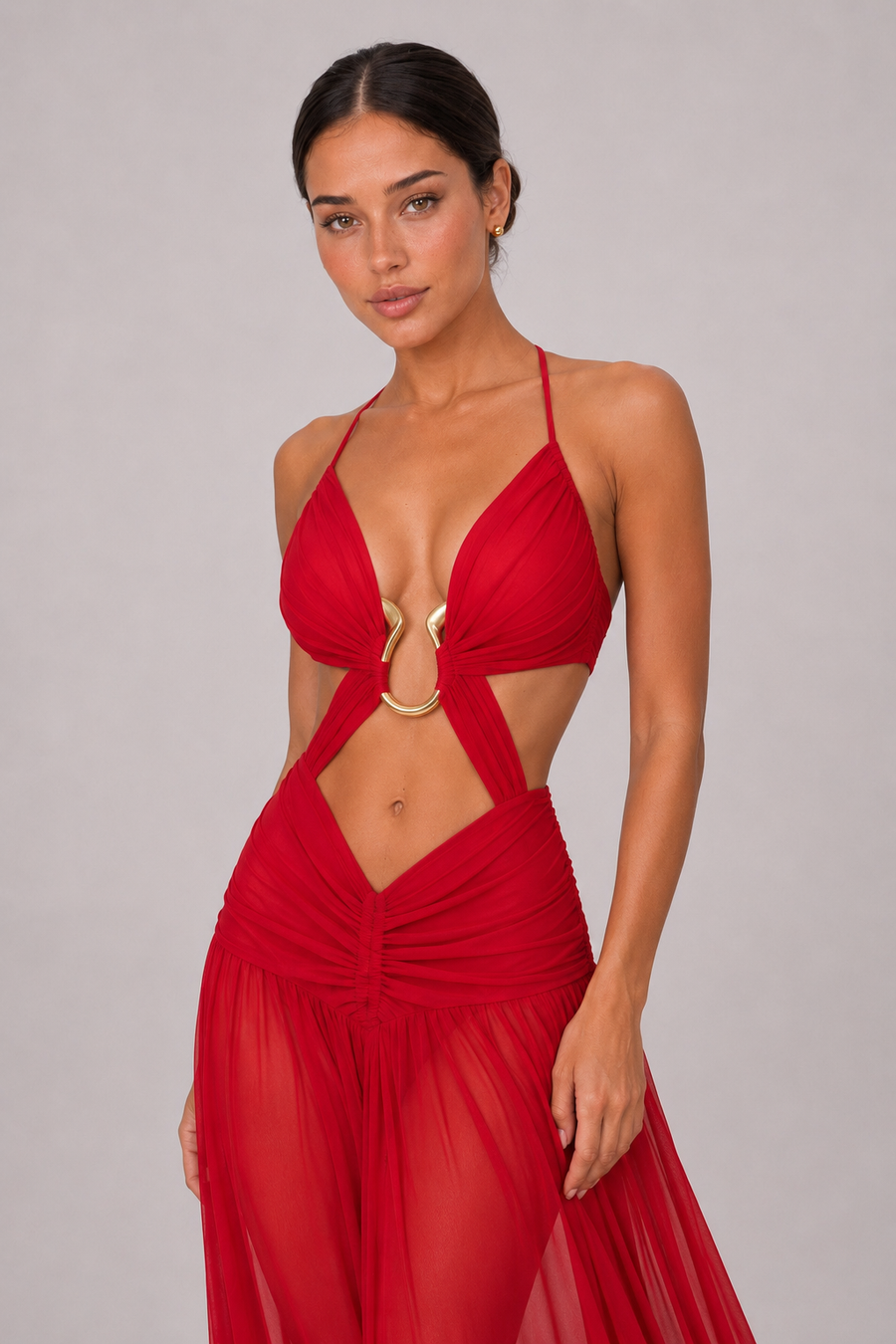 The Aveline: Mesh Halter Dress — product image 5