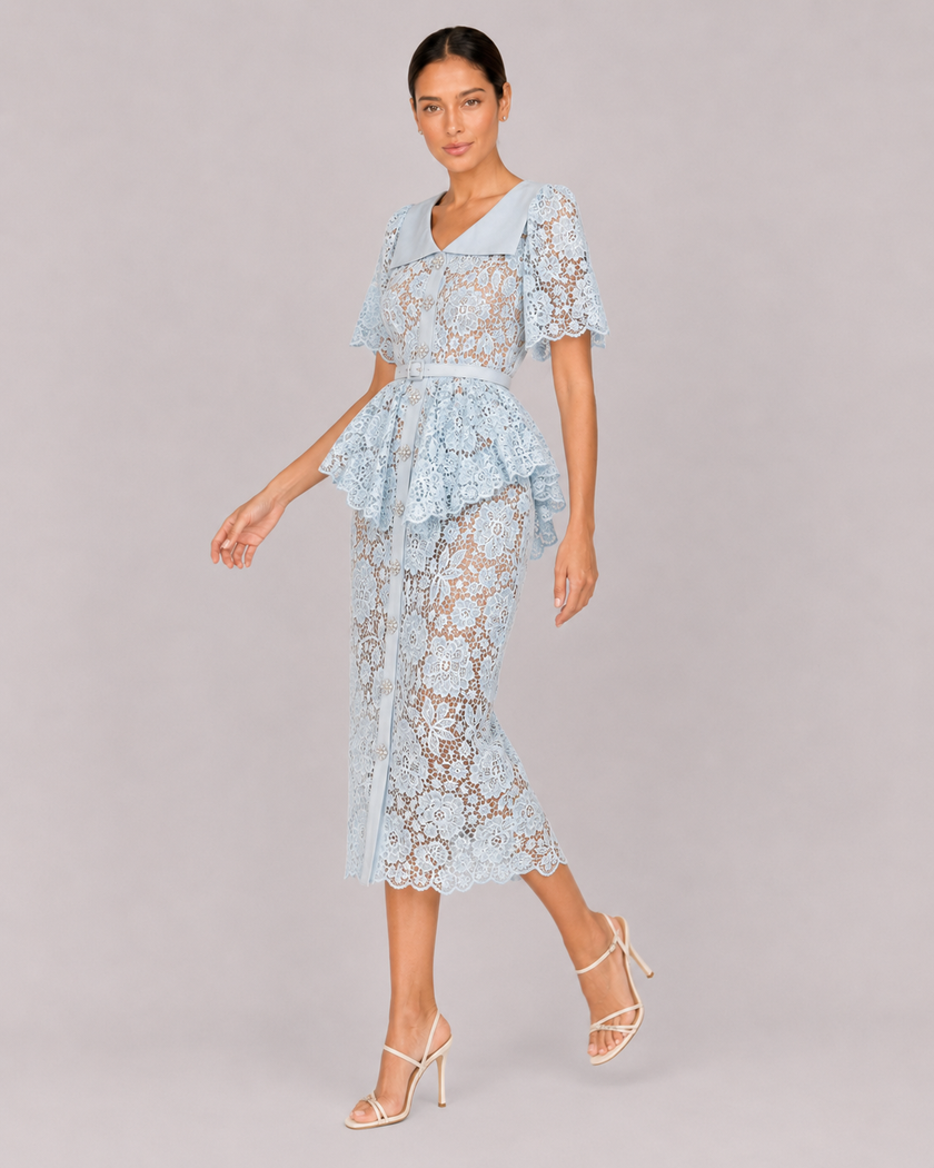 The Delphine: Ivory Guipure Lace Shirtdress — product image 5