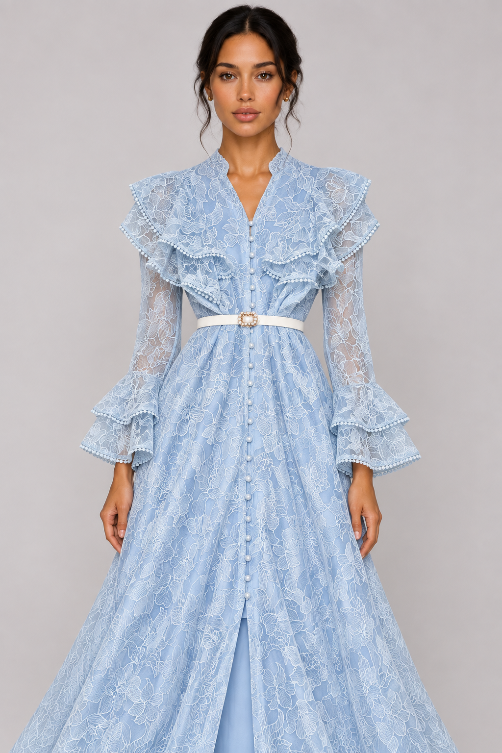 Marceline V-Neck Lace Maxi Dress — product image 12