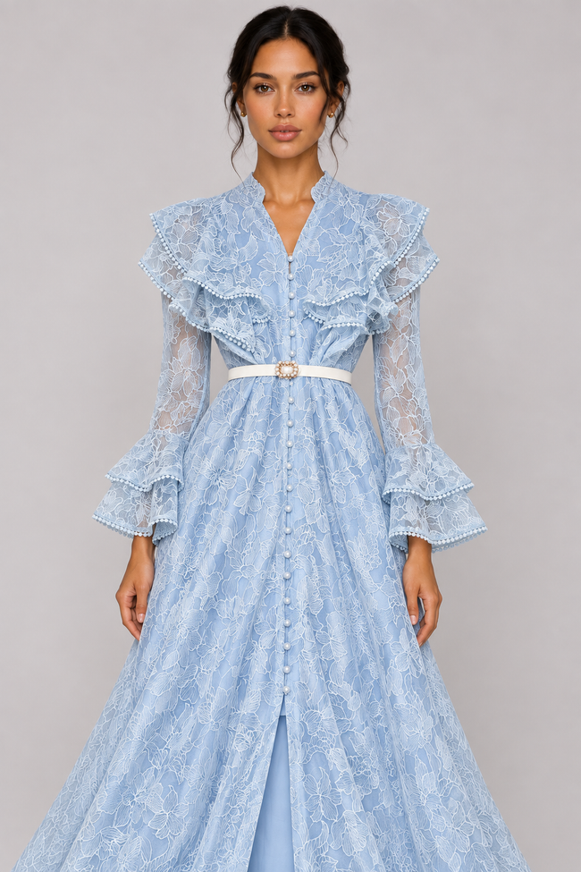 Marceline V-Neck Lace Maxi Dress — product image 12