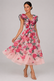 The Vivienne: Ruffled V-Neck Print Dress — product image 5