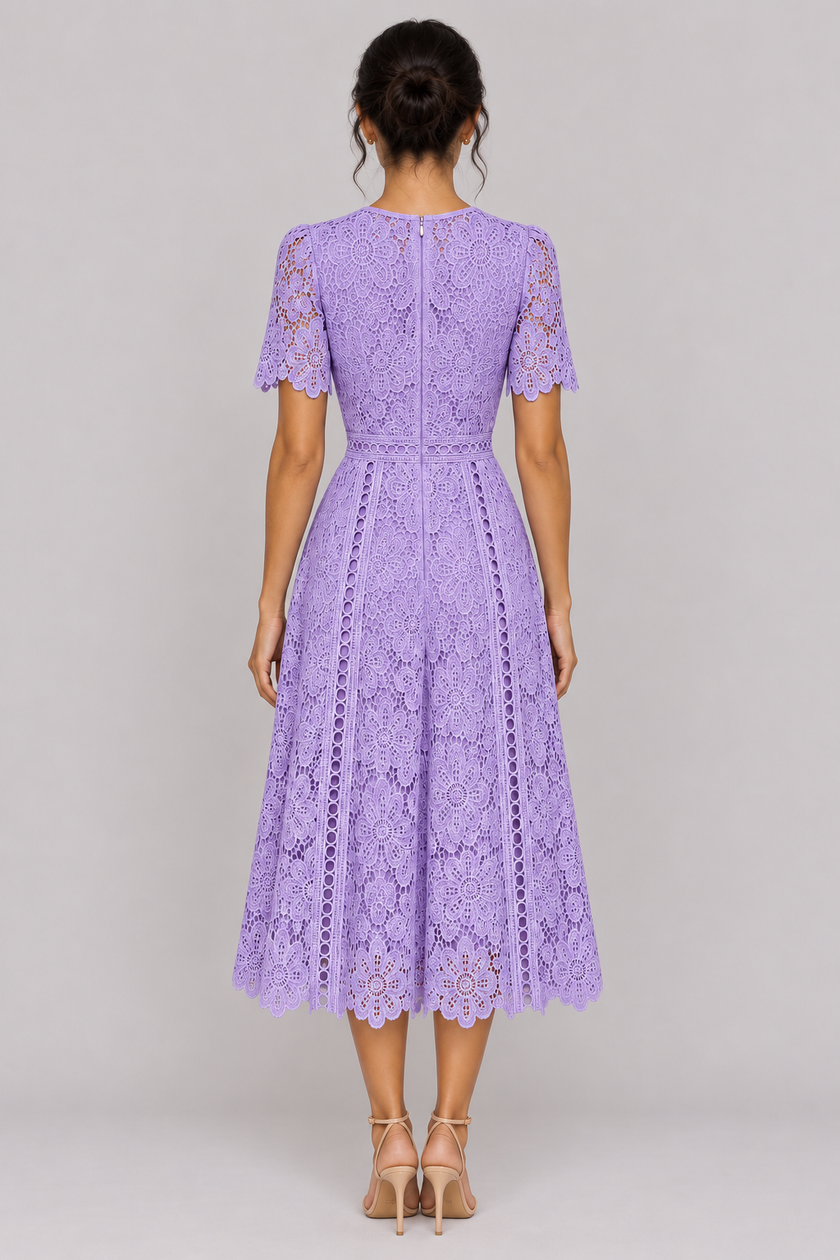 The Vivienne Ruffle Lace A-Line Dress