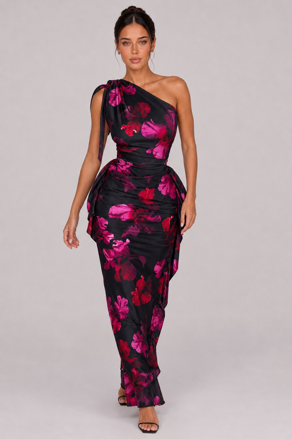 The Fleur: One-Shoulder Floral Lace Dress — product image 1