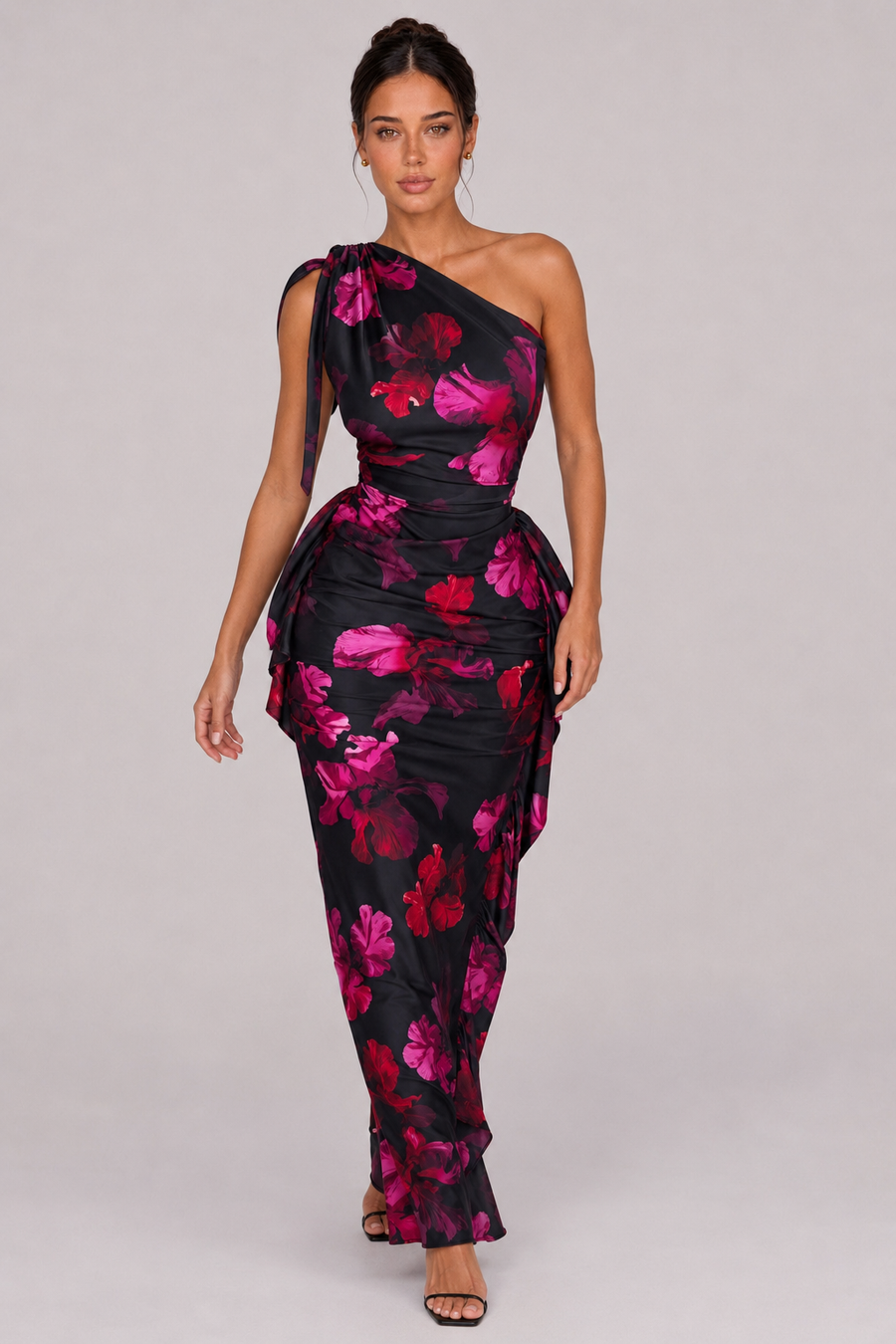 The Fleur: One-Shoulder Floral Lace Dress — product image 1