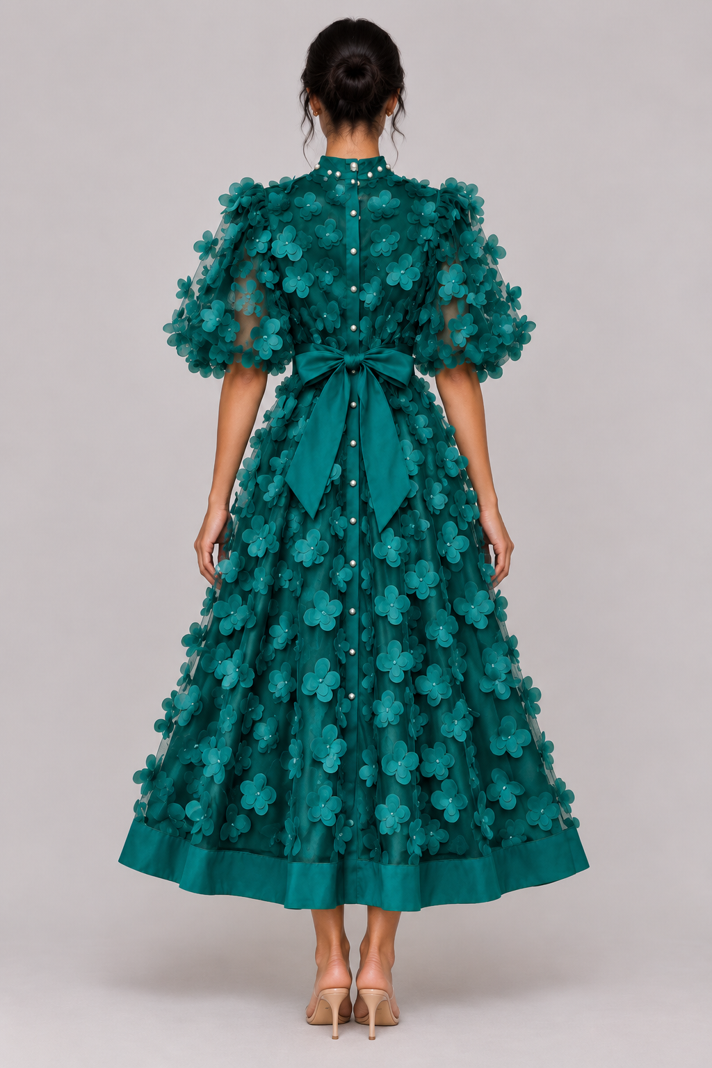 Fleur 3D Floral A-Line Midi Dress — product image 11