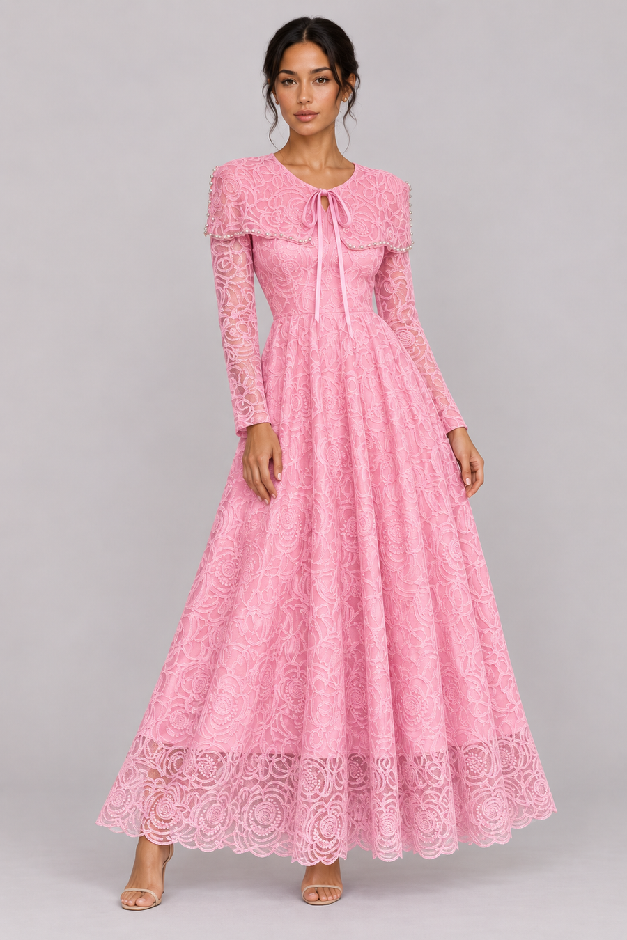 The Evelyne Beaded Floral Maxi Dress
