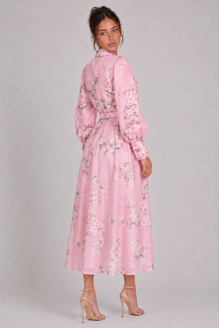 The Adeline: Hollow-Out Lapel A-Line Dress — product image 3