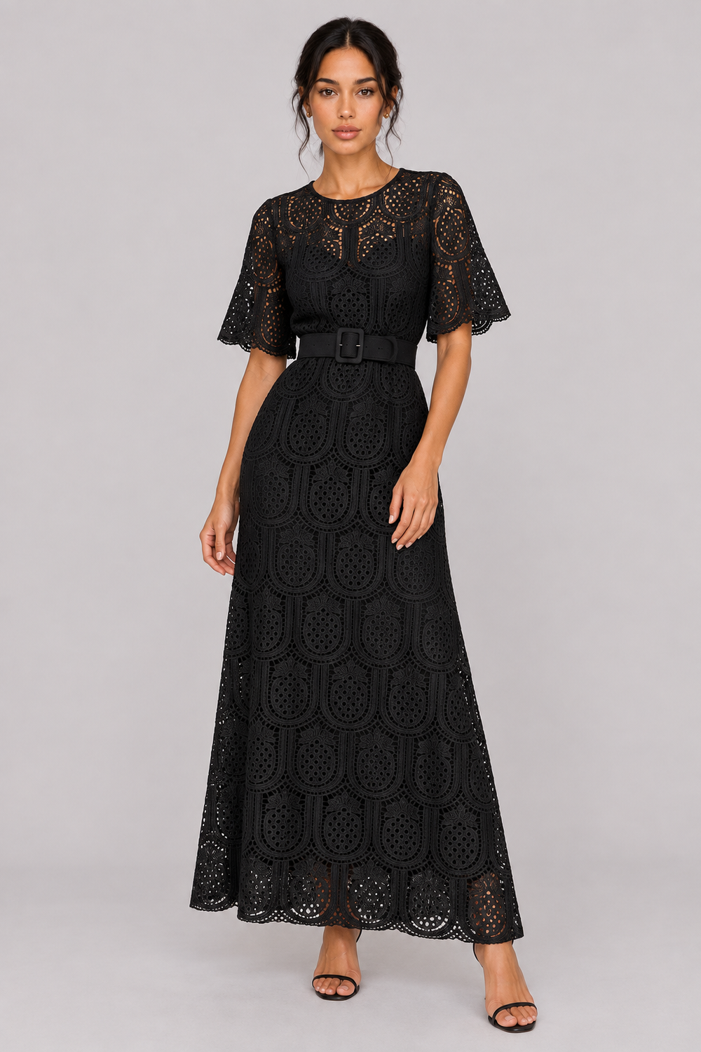 The Mireille: Sash-Waist A-Line Maxi Dress