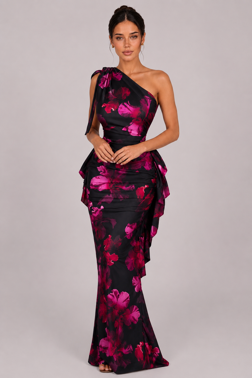 The Fleur: One-Shoulder Floral Lace Dress — product image 4