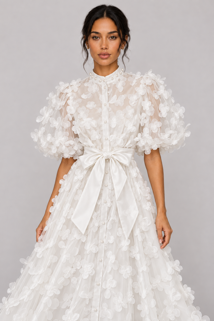 Fleur 3D Floral A-Line Midi Dress — product image 1