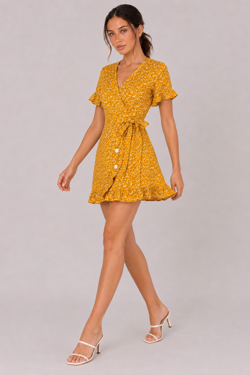 The Wren: Flared Sleeve Tie-Waist Mini — product image 6