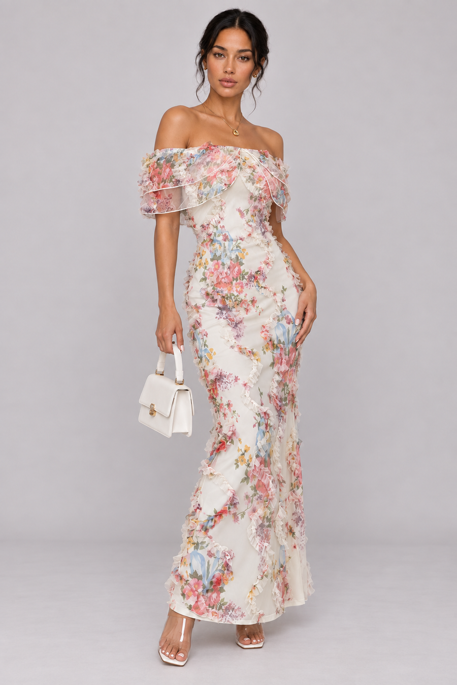 The Camille: Ruffled Off-Shoulder Floral Maxi — product image 4