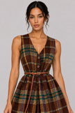 The Noémie: Belted Plaid A-Line Maxi — product image 1