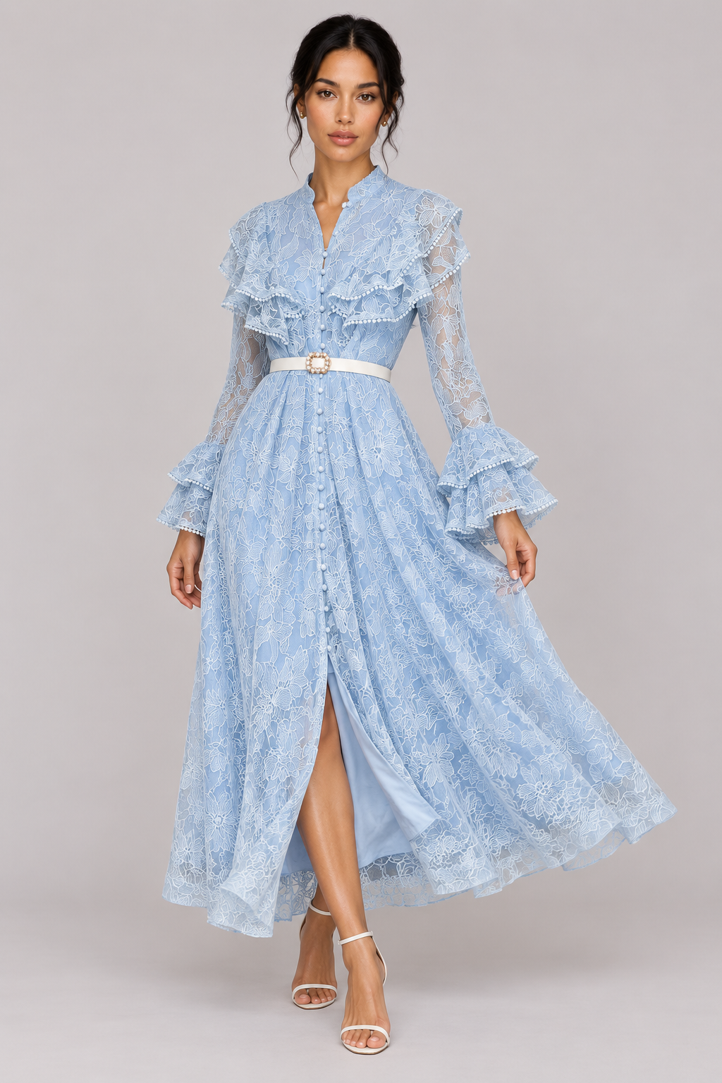 Marceline V-Neck Lace Maxi Dress — product image 9