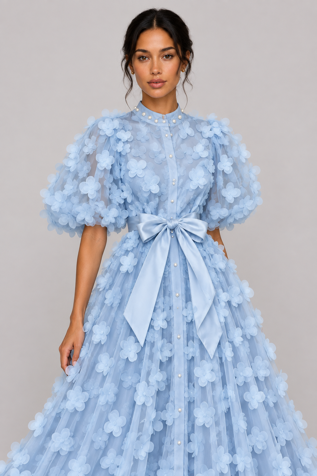 Fleur 3D Floral A-Line Midi Dress — product image 6