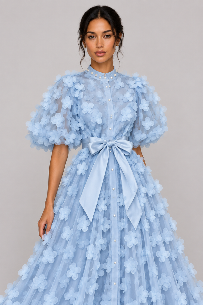 Fleur 3D Floral A-Line Midi Dress — product image 6
