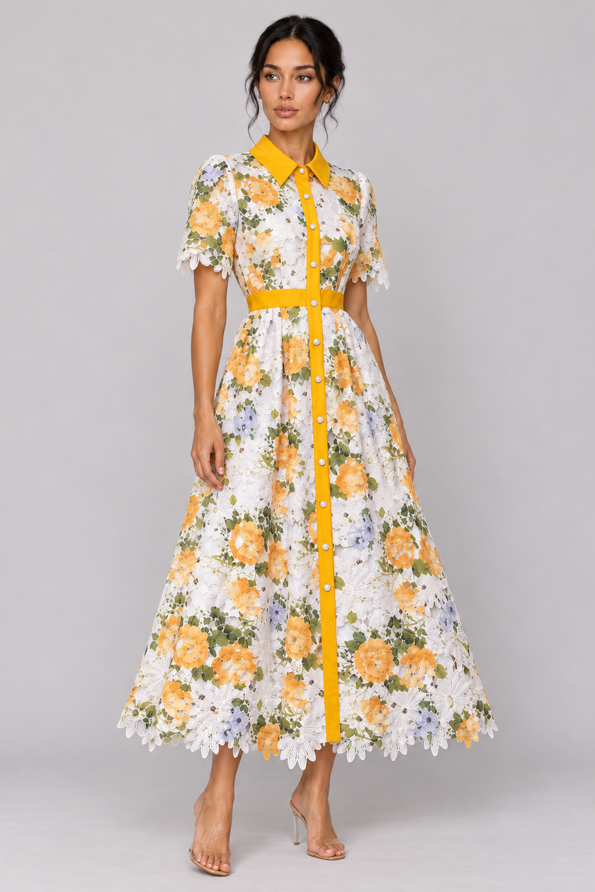 The Rosalie Floral Lace A-Line Dress