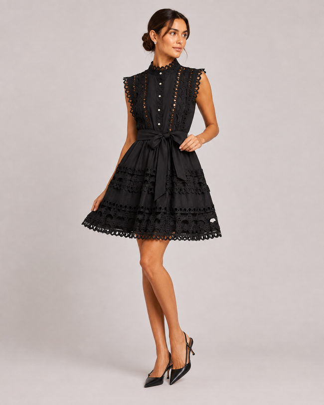 The Theodora: Lace-Up A-Line Dress — product image 4