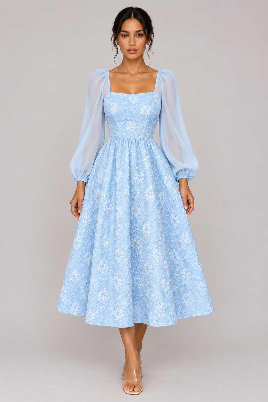 The Céleste Jacquard Square-Neck Dress
