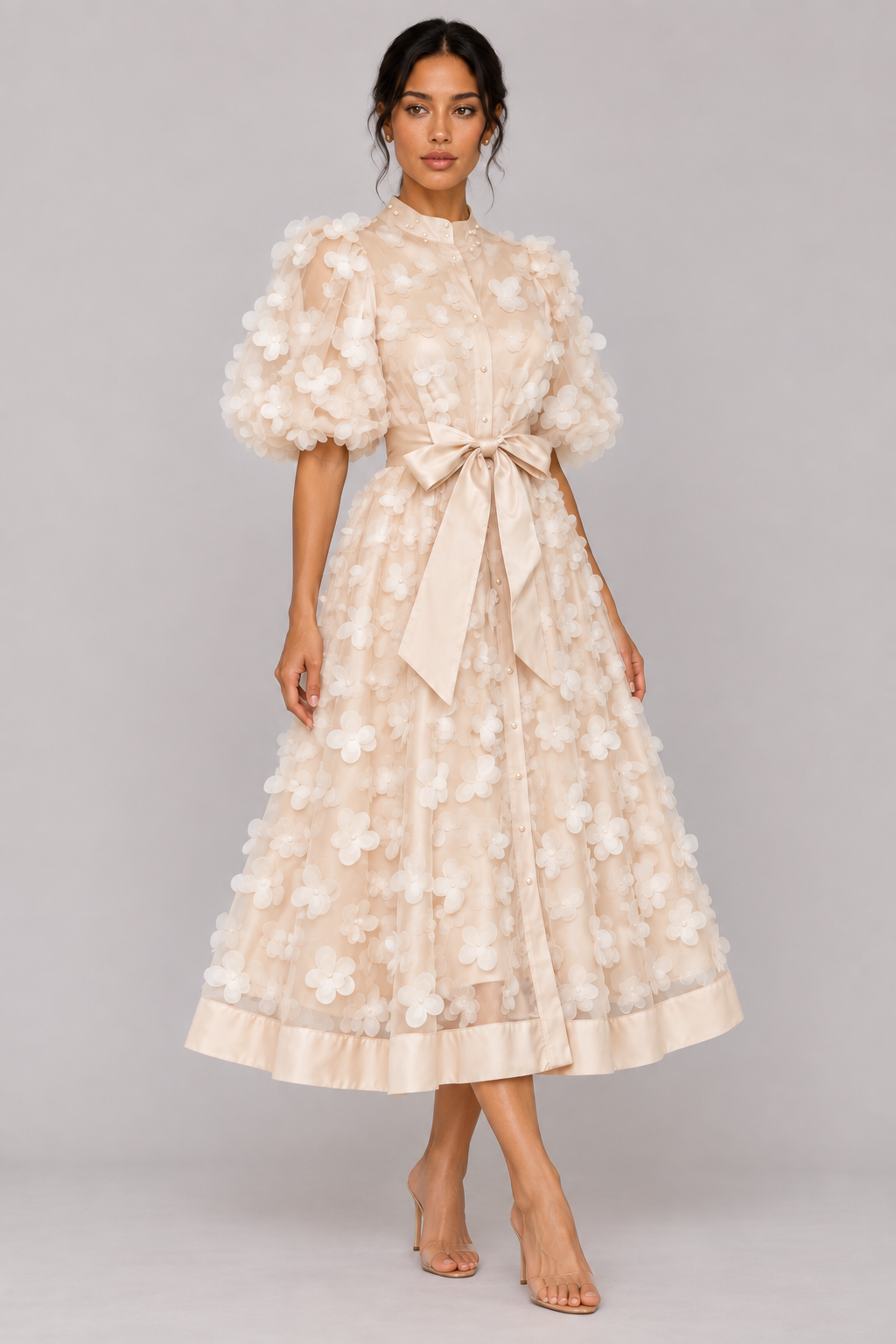 Fleur 3D Floral A-Line Midi Dress — product image 15
