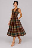 The Noémie: Belted Plaid A-Line Maxi — product image 3
