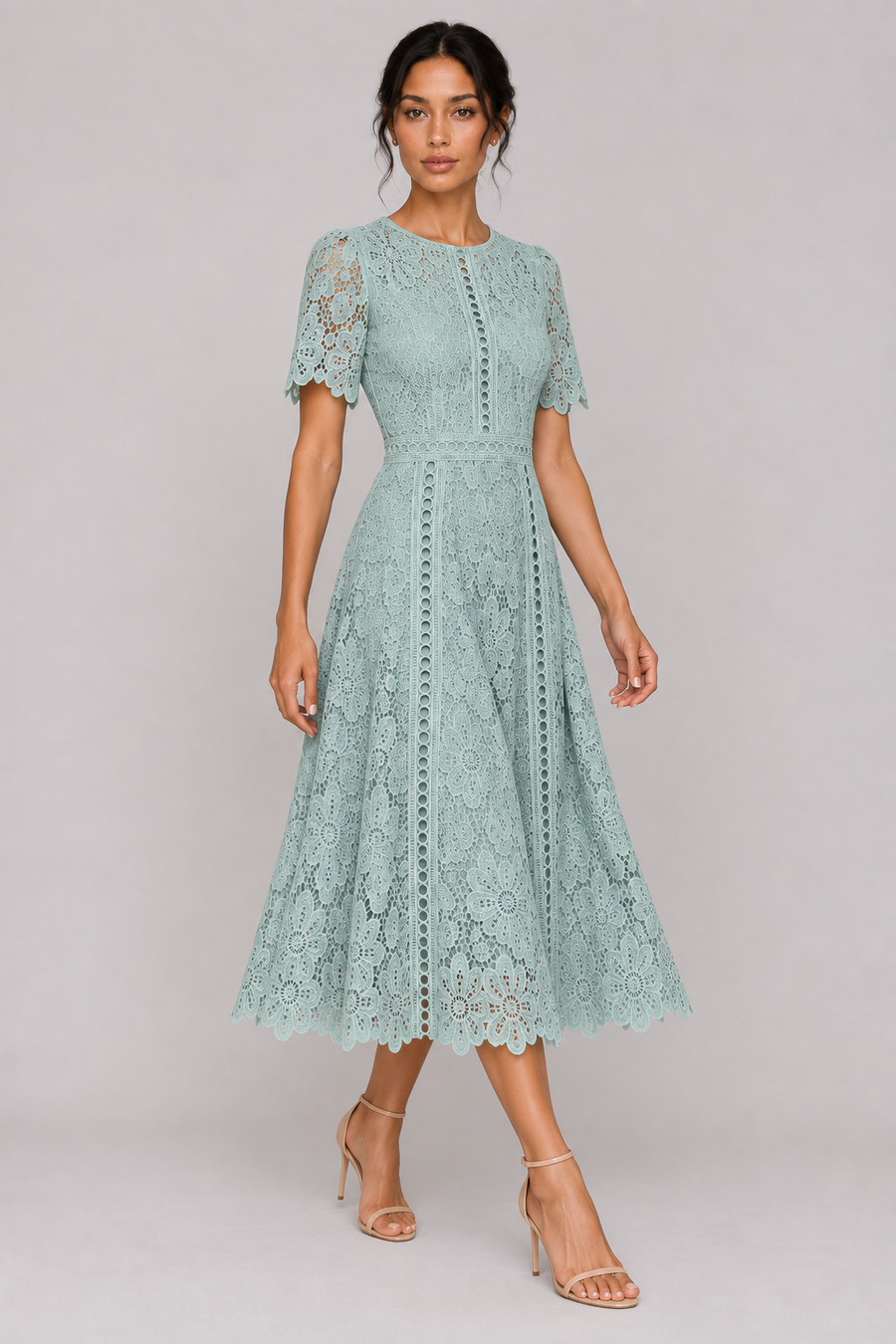 The Vivienne Ruffle Lace A-Line Dress
