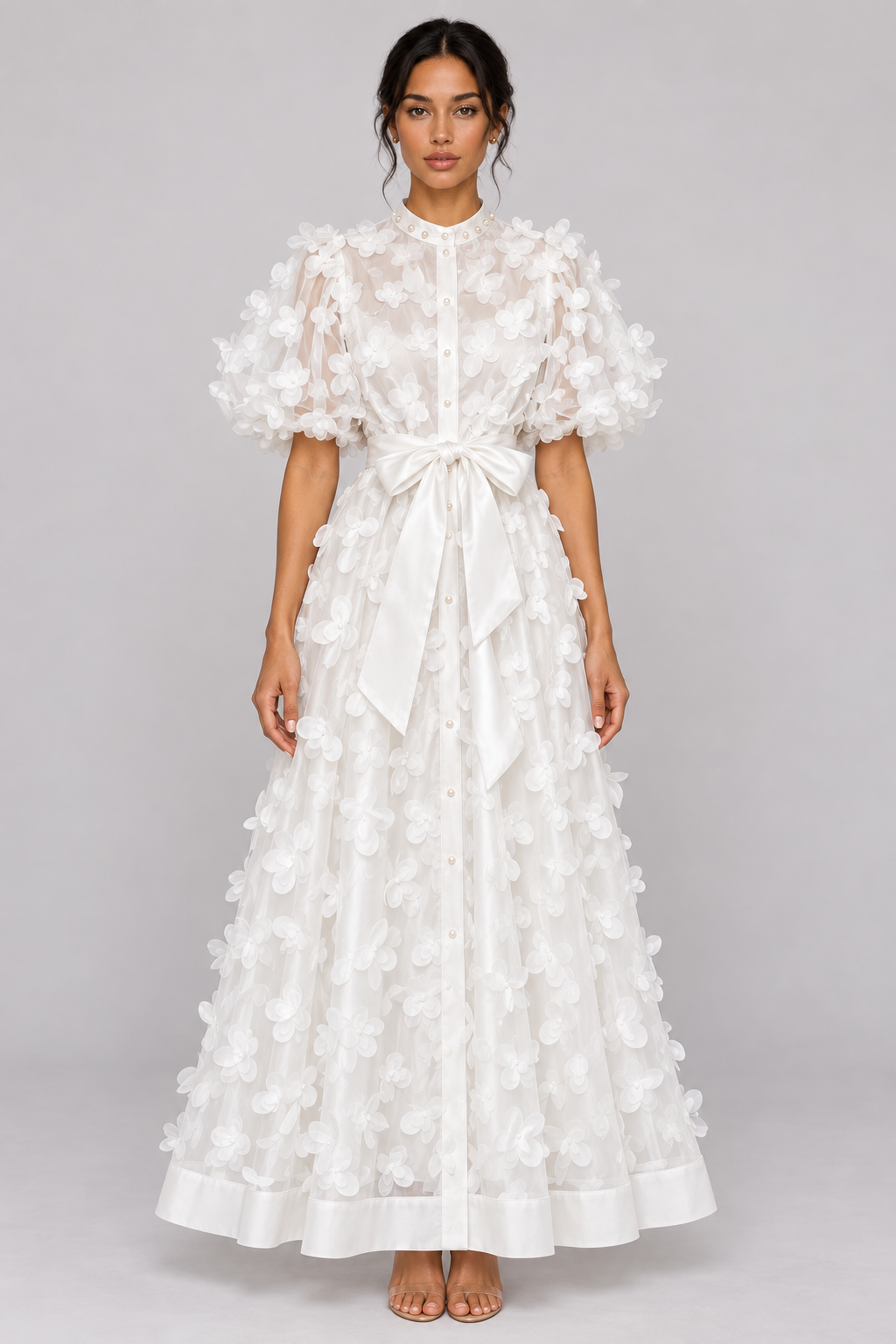 Fleur 3D Floral A-Line Midi Dress — product image 3