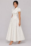 The Margot Polka-Dot Belted Maxi Dress