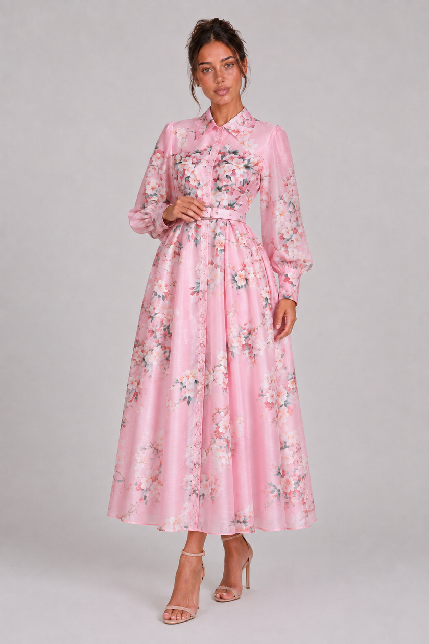 The Adeline: Hollow-Out Lapel A-Line Dress — product image 2