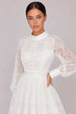 The Priscilla: White Hollow Lace Ruffle Dress — product image 1