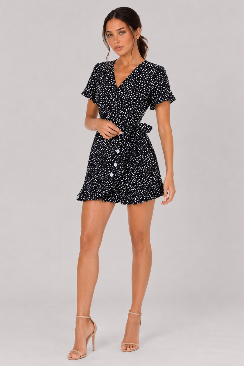 The Wren: Flared Sleeve Tie-Waist Mini — product image 3