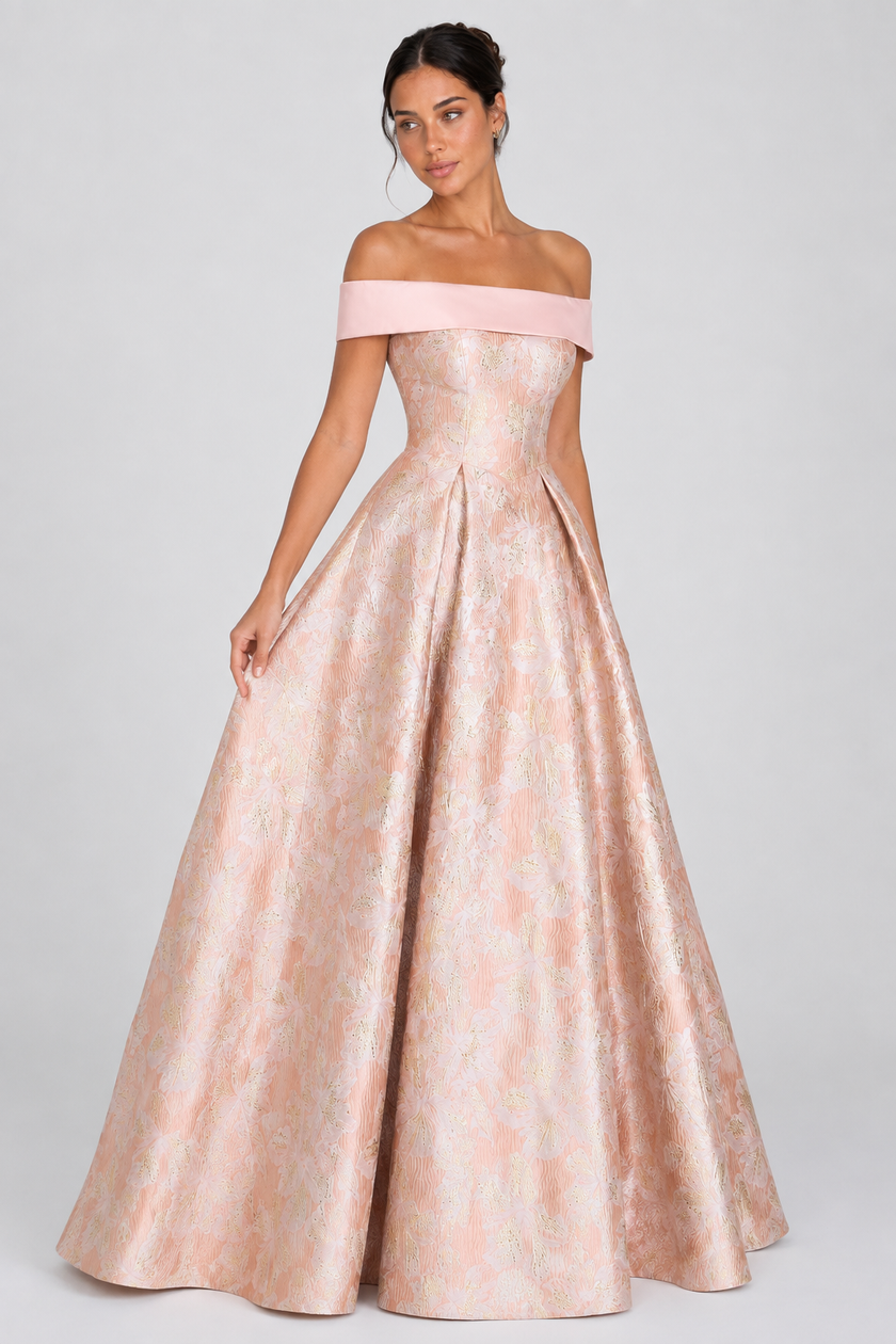 The Solene: Off-Shoulder Floral A-Line — product image 7