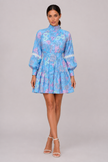 The Odile: High-Collar Long-Sleeve Print Dress — product image 2