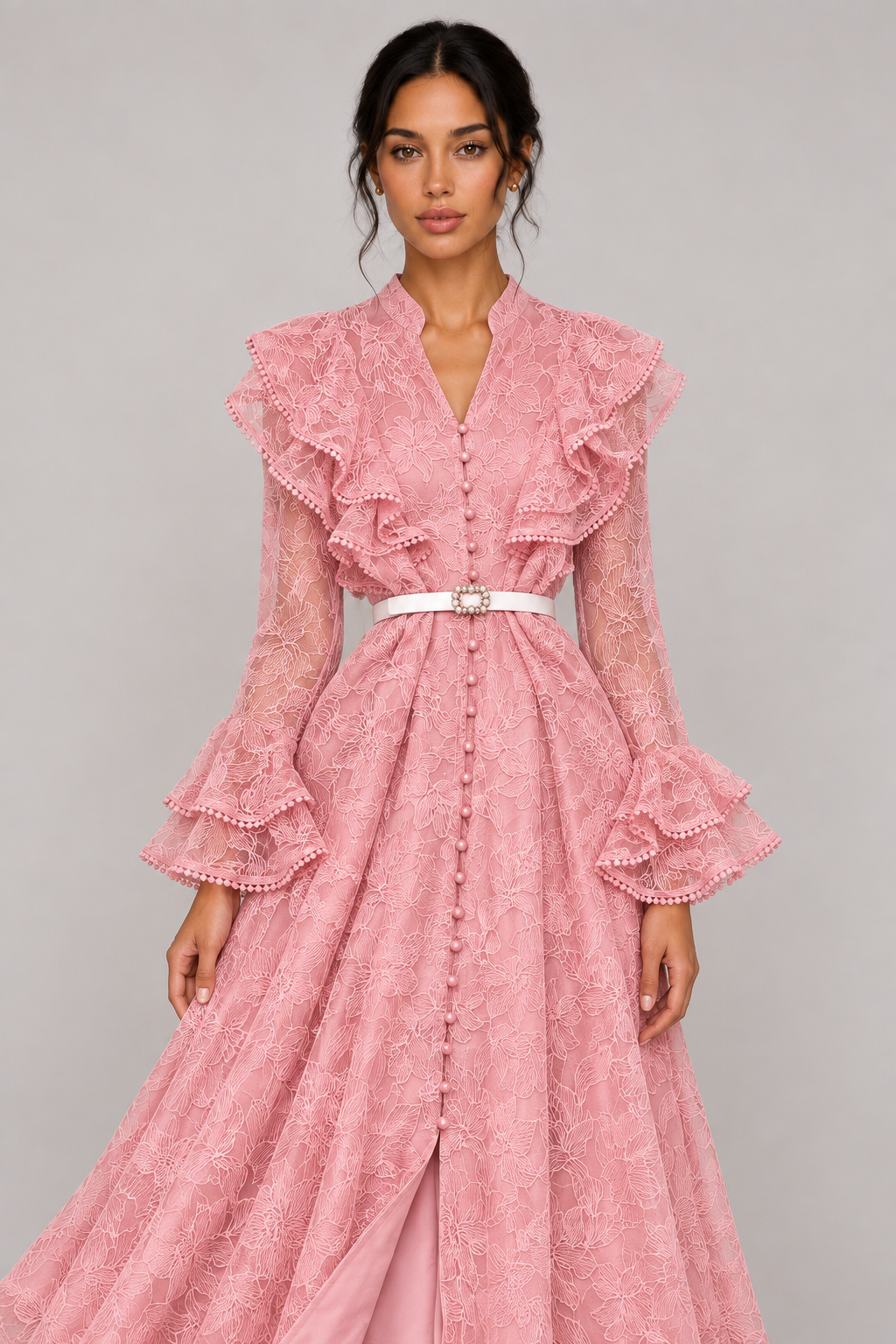 Marceline V-Neck Lace Maxi Dress — product image 2