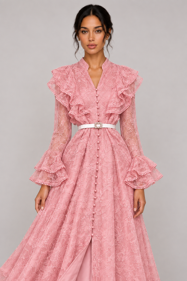 Marceline V-Neck Lace Maxi Dress — product image 2