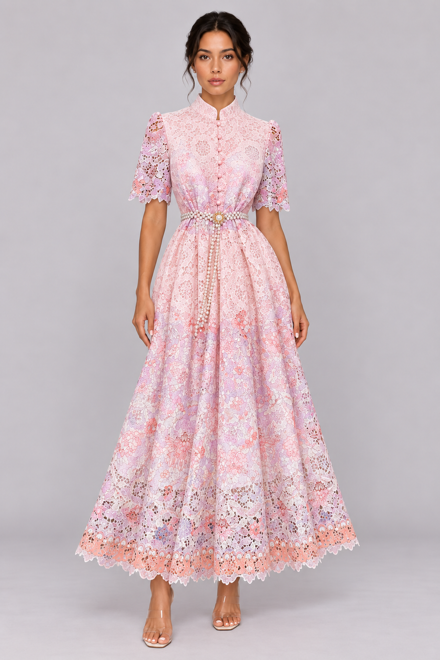 The Solène Lace A-Line Maxi Dress