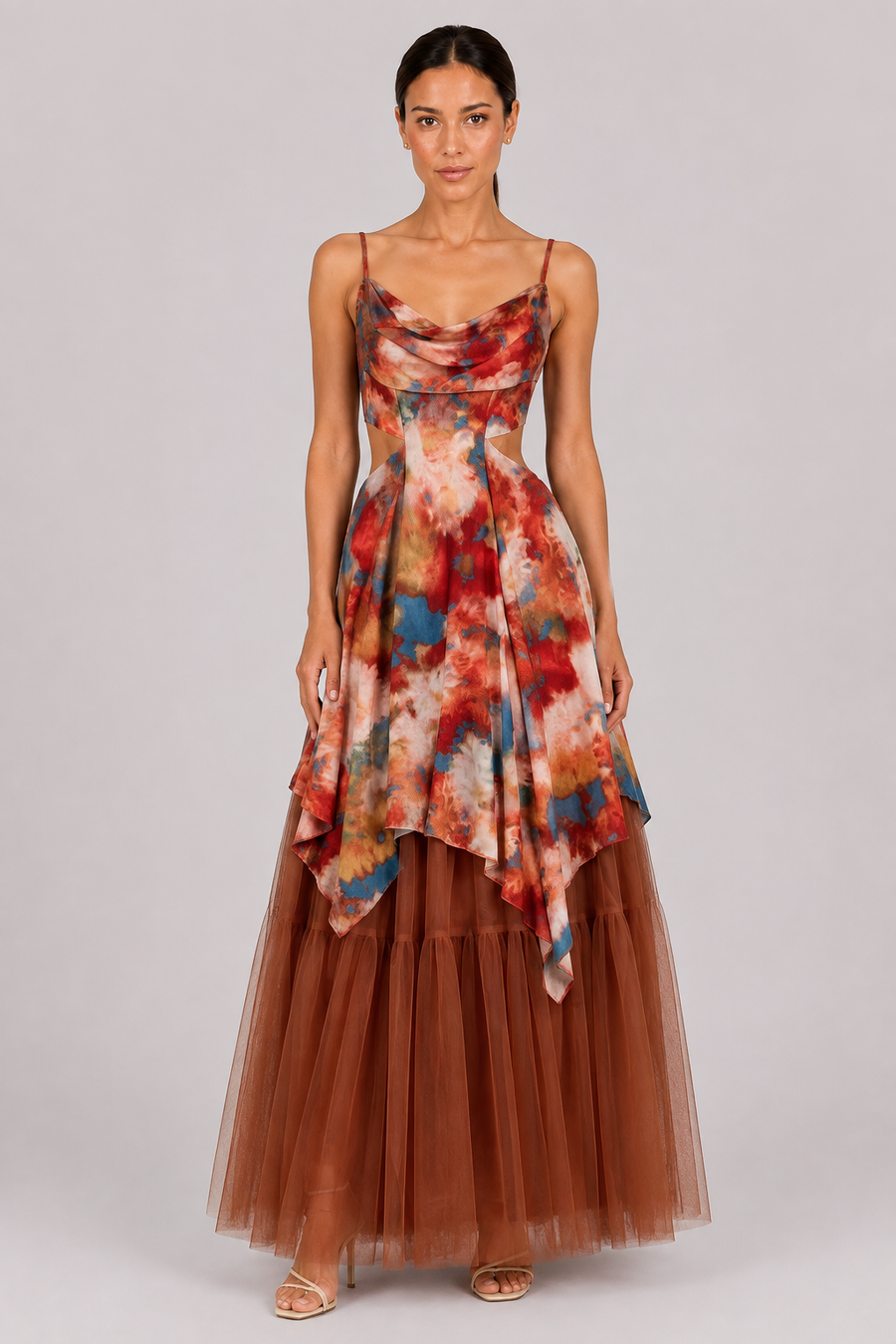 The Amara: Patchwork Floral Empire Maxi — product image 1
