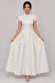 The Margot Polka-Dot Belted Maxi Dress