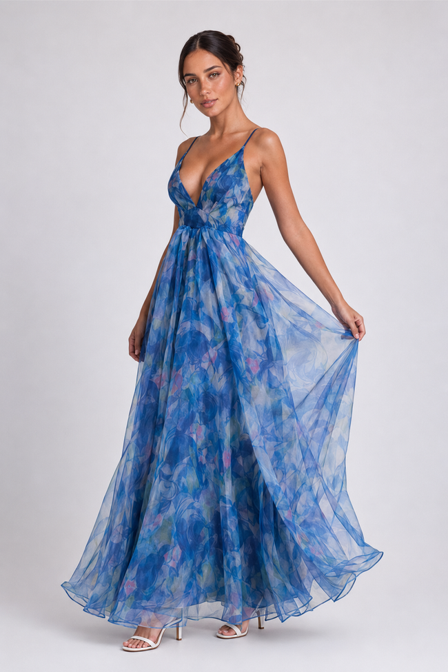 The Calliope: Backless Tie-Strap Maxi — product image 1