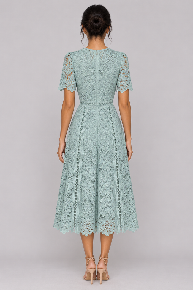 Vivienne Ruffle Lace A-Line Dress — product image 3