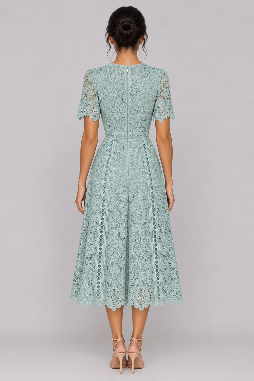The Vivienne Ruffle Lace A-Line Dress