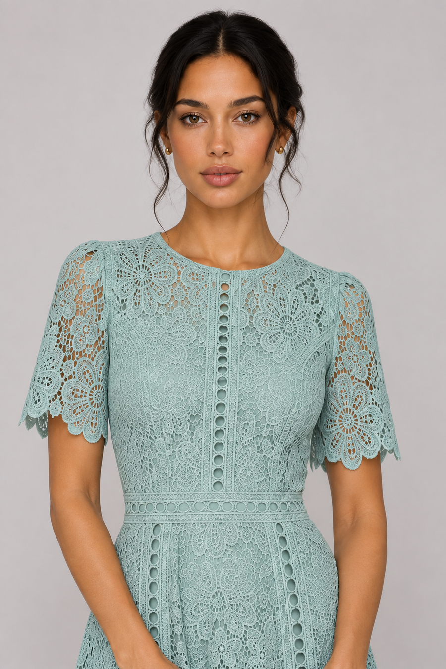 The Vivienne Ruffle Lace A-Line Dress