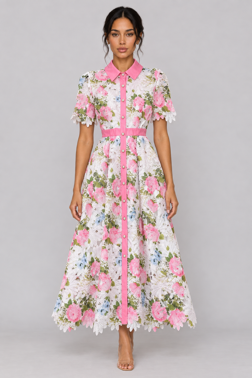 The Rosalie Floral Lace A-Line Dress