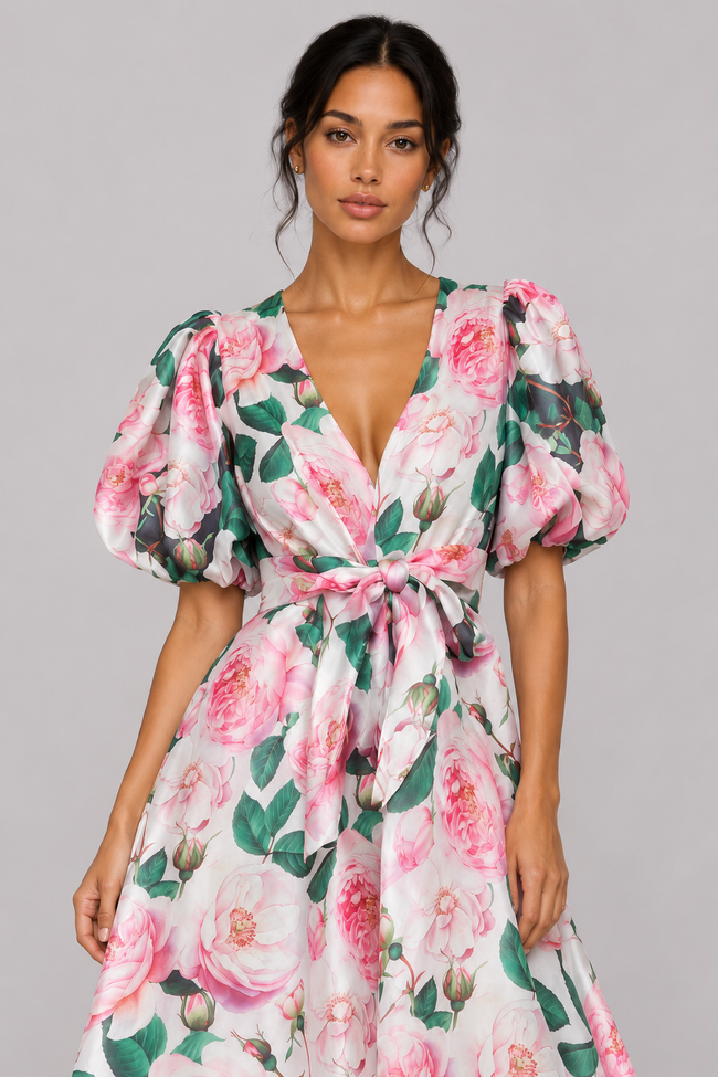 Rosette Rose-Print A-Line Maxi Dress — product image 1