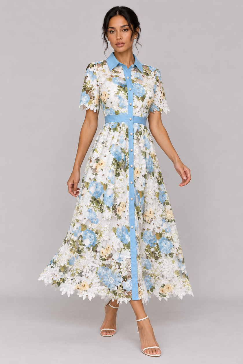 The Rosalie Floral Lace A-Line Dress