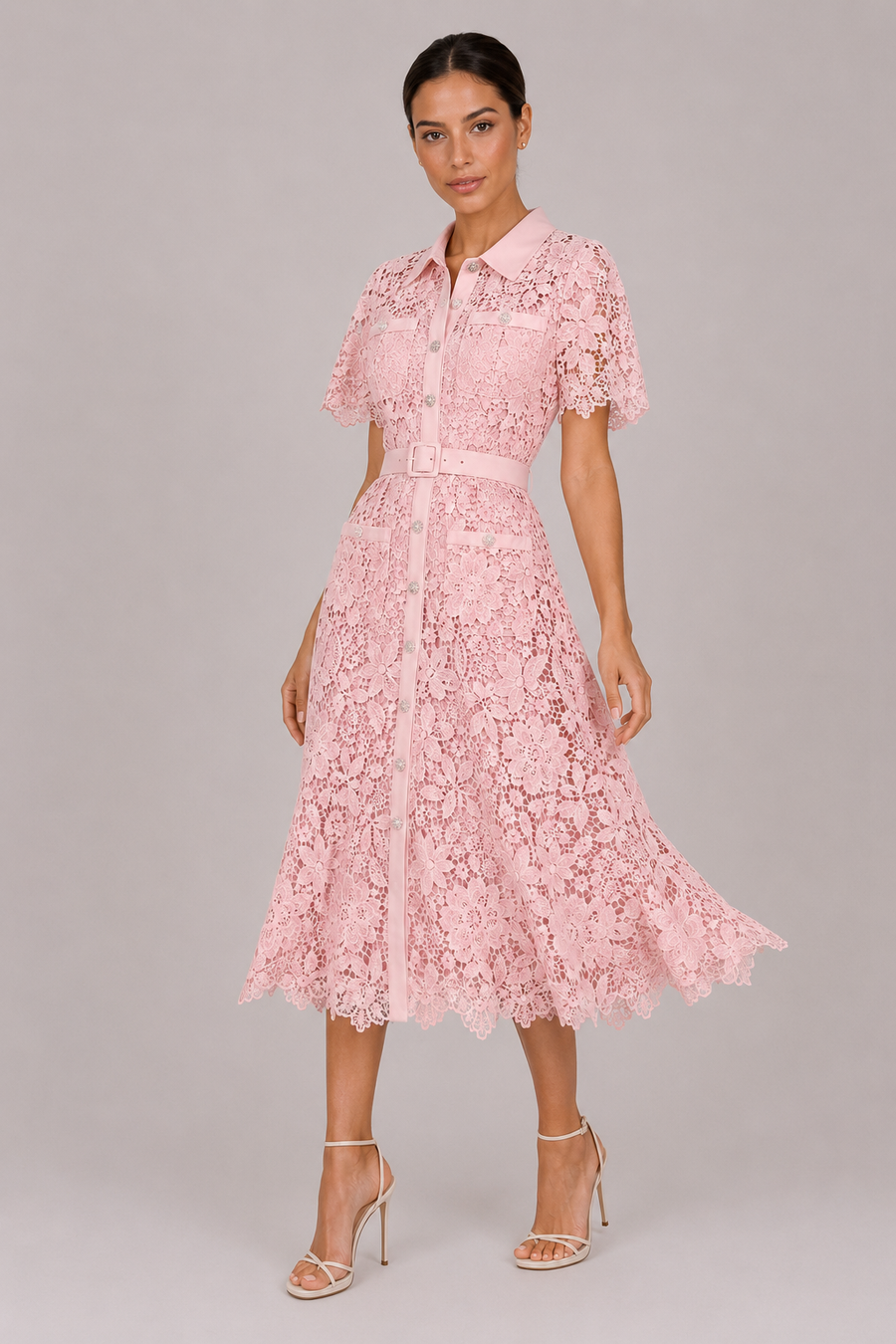 The Ophelia: Lace Hollow A-Line Commuter Dress — product image 4
