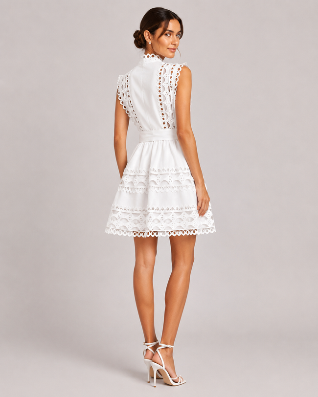 The Theodora: Lace-Up A-Line Dress — product image 3
